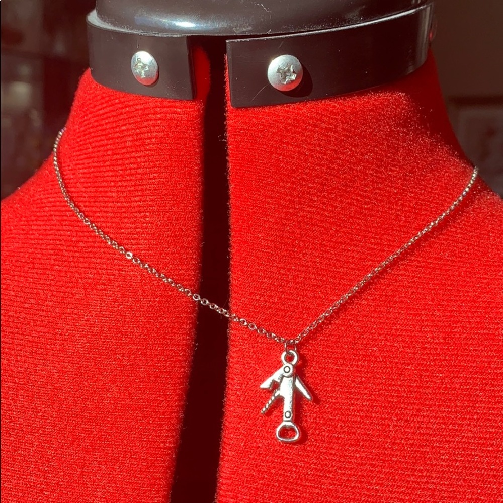 Wine Opener Corkscrew Necklace